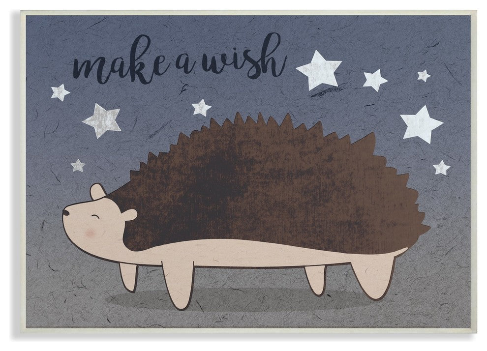 Stupell Ind. Hedgehog And Stars Wall Plaque, 13"x19"
