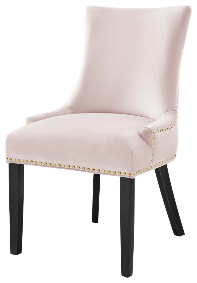Dining Chair, Nailhead, Set of 2, Pink, Velvet, Modern, Cafe Bistro Hospitality