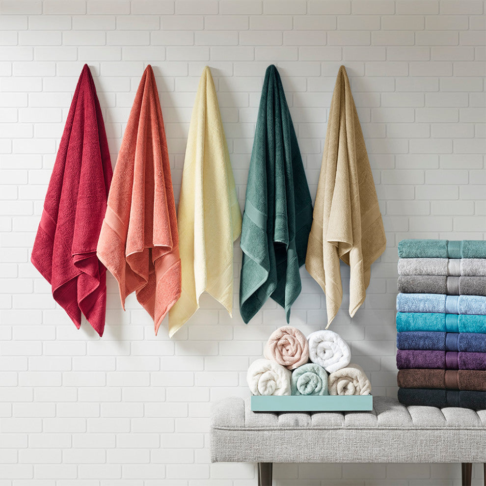 Madison Park Signature 800GSM Antibacterial 8-Piece Bathroom Towel Set, Burgundy