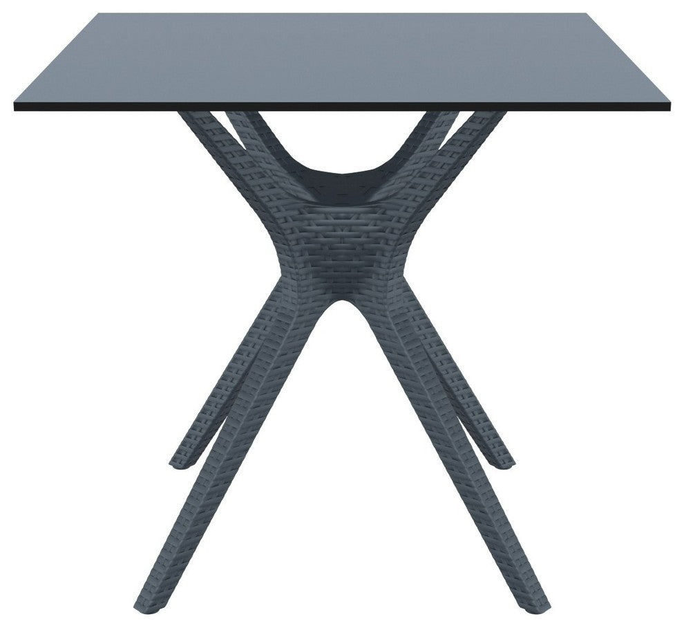 Ibiza Square Table 31", Dark Gray