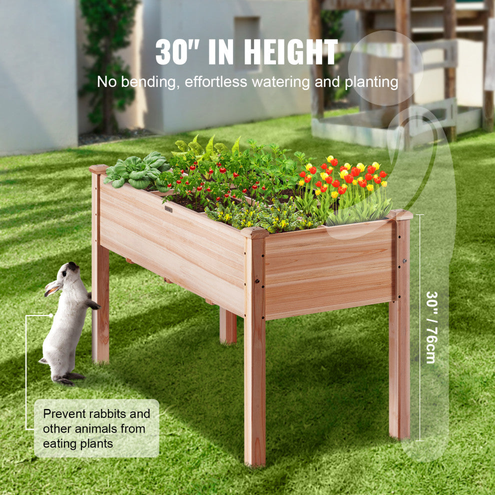 Wooden Raised Vegetable Garden Bed Elevated Planter Kit Grow Gardening