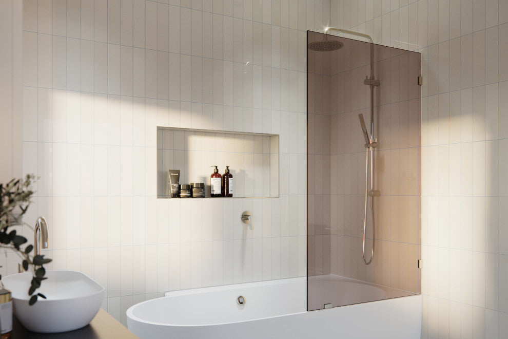Bathtub Single Fixed Panels, Polished Nickel