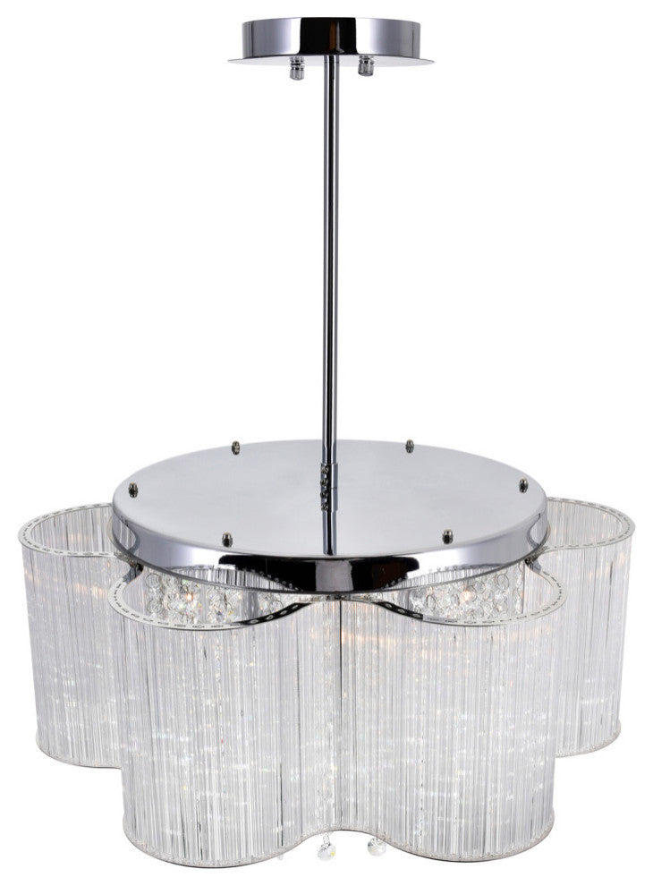 Spring Morning 7 Light Down Chandelier With Chrome Finish