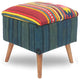 Unique Stool Upholstered with Handwoven Kilim 16"x16"x18"