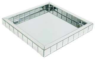 Square Beveled Mirror Tray