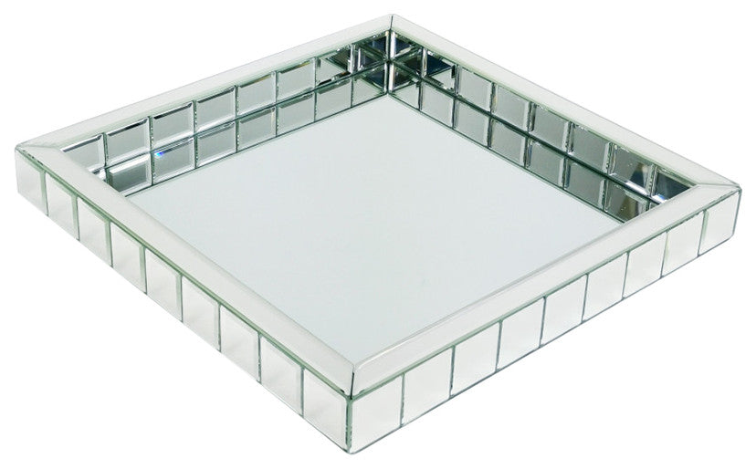 Square Beveled Mirror Tray