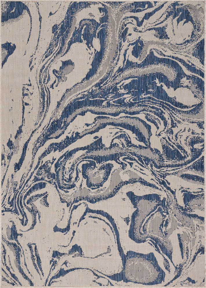 Abstract Oasis Indoor Outdoor Rug, 5'3"x7'