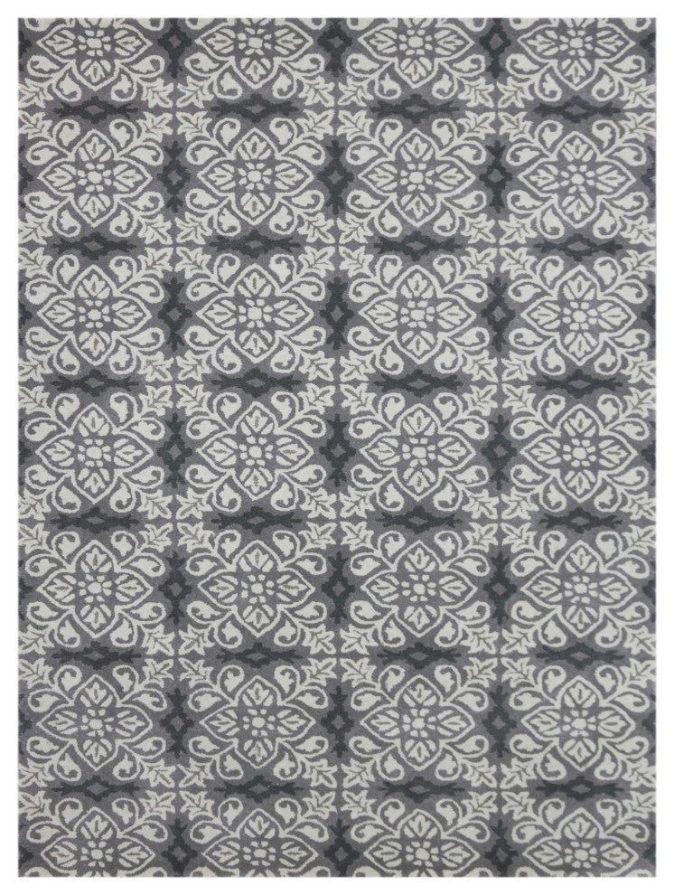 5" X8" X 0.5" Gray Wool Area Rug