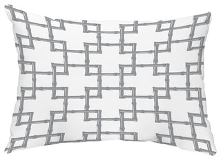 Bamboo 2 14"x20" Decorative Abstract Outdoor Pillow, Gray