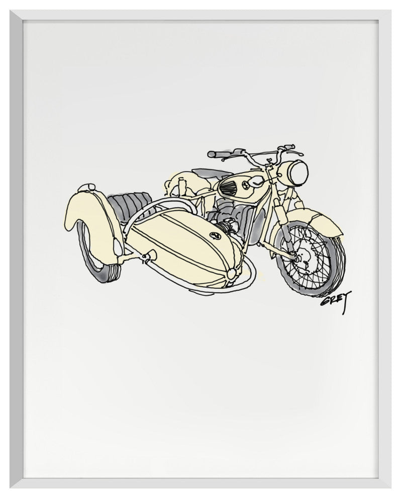 Sidecar Fine Art Print, White, 20"x16"