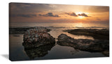 "Dark Africa Beach With Ancient Ruins" Oversized Beach Canvas Artwork, 32"x16"
