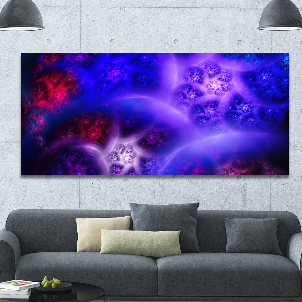 Bright Blue Magic Stormy Sky, Oversized Abstract Canvas Art Print, 60x28