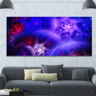 Bright Blue Magic Stormy Sky, Oversized Abstract Canvas Art Print, 60x28