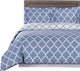 Meridian 100% Cotton Duvet Cover Set, Periwinkle and White, Twin/Twin Xl