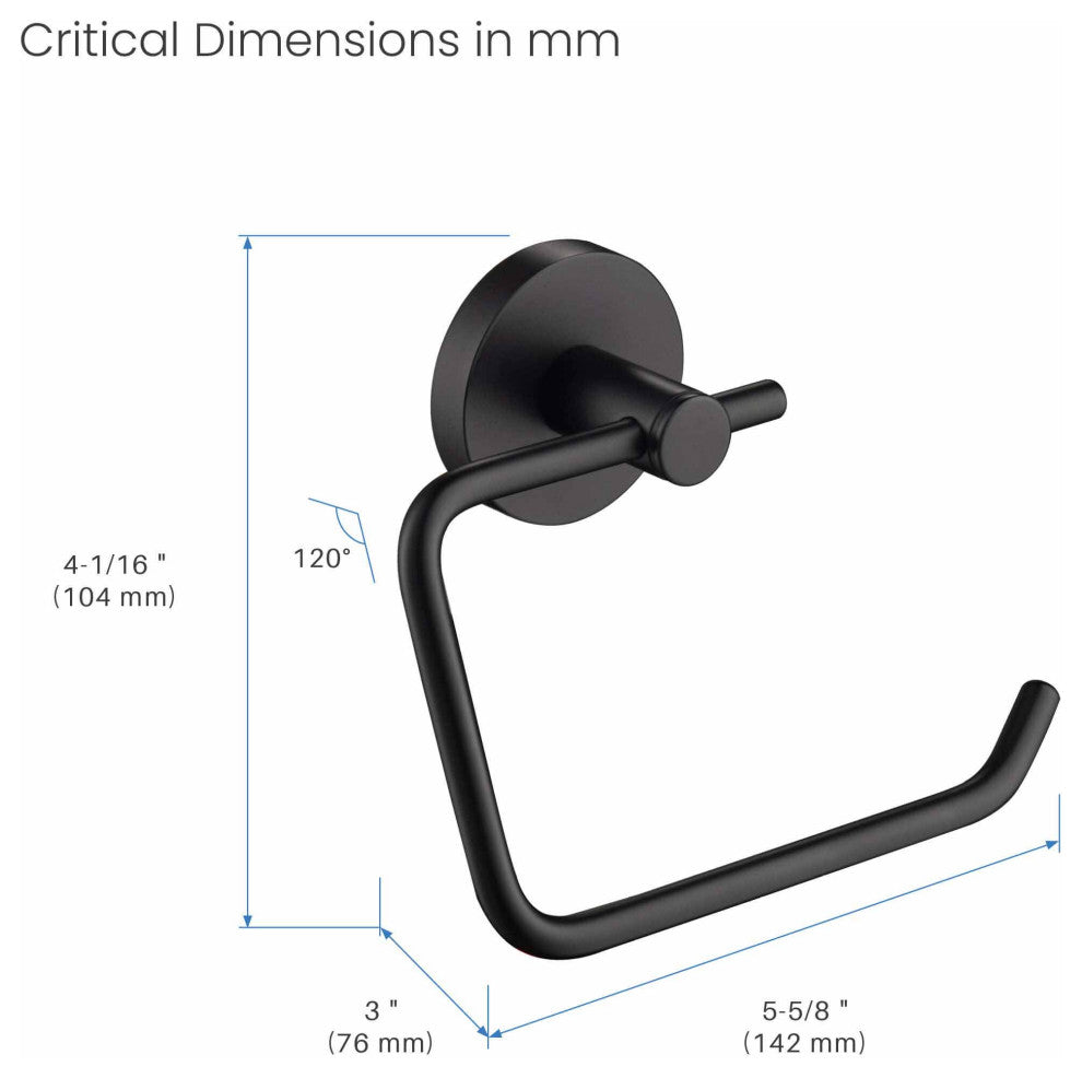 Circular Toilet Paper Holder, Matte Black