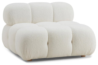 Calliope Cream Vegan Shearling Modular Armless Chair Cream