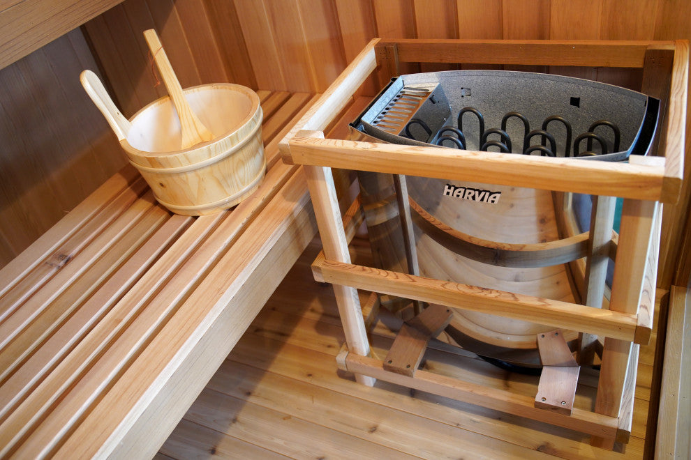 Charleston 4-Person Indoor Traditional Sauna with 6 kW Harvia Heater