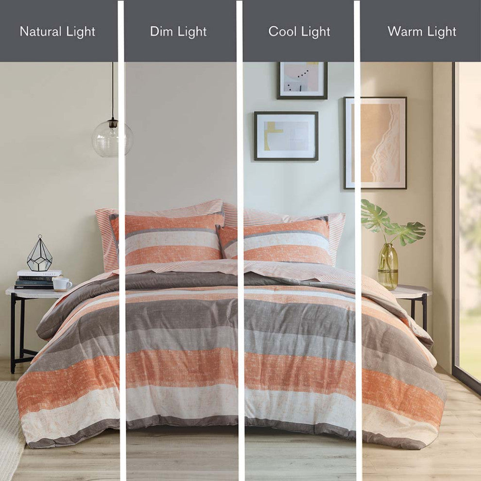 Madison Park Essentials Jaxon Stripe Comforter Set With Bed Sheets