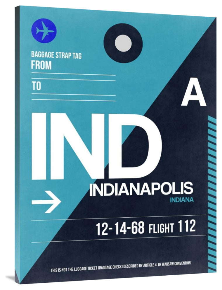 "IND Indianapolis Luggage Tag 2" Fine Art Print