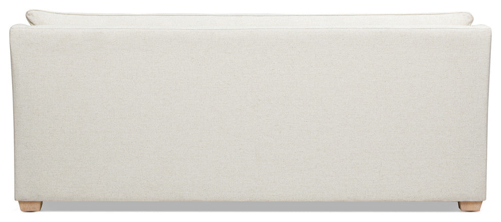 Ada 83" Flared Arm Contemporary Sofa With Lumbar Pillows, Flax White Linen