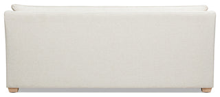 Ada 83" Flared Arm Contemporary Sofa With Lumbar Pillows, Flax White Linen