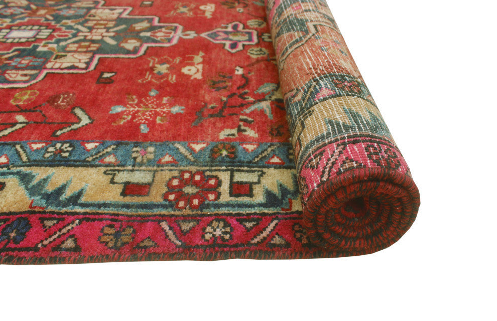 Fine Vintage Distressed Destiny Rust/Beige Runner, 3'6x10'8