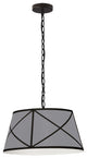 Gray & Black Transitional Pendant With Matte Black Metal