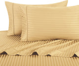 600TC 100% Long Staple Cotton Stripe Sheet Set, Gold, King