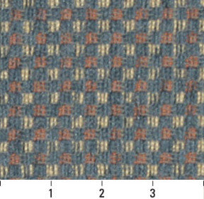 Beige, Orange and Blue, Check Southwest Style Upholstery Fabric By The Yard