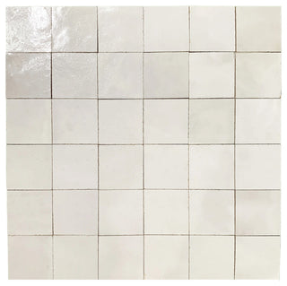 Contemporary Zellige Off-White, 12"x12"x1/2" Panel