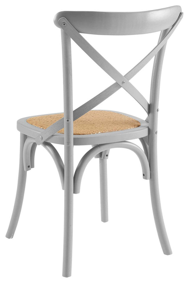 Side Dining Chair, Wood, Gray, Modern, Cafe Bistro Restaurant Hospitality