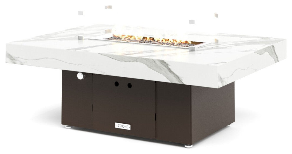 FirePit Table, 48"x34"x17", LP, Laminam Calcatta San Nicola, Bronze