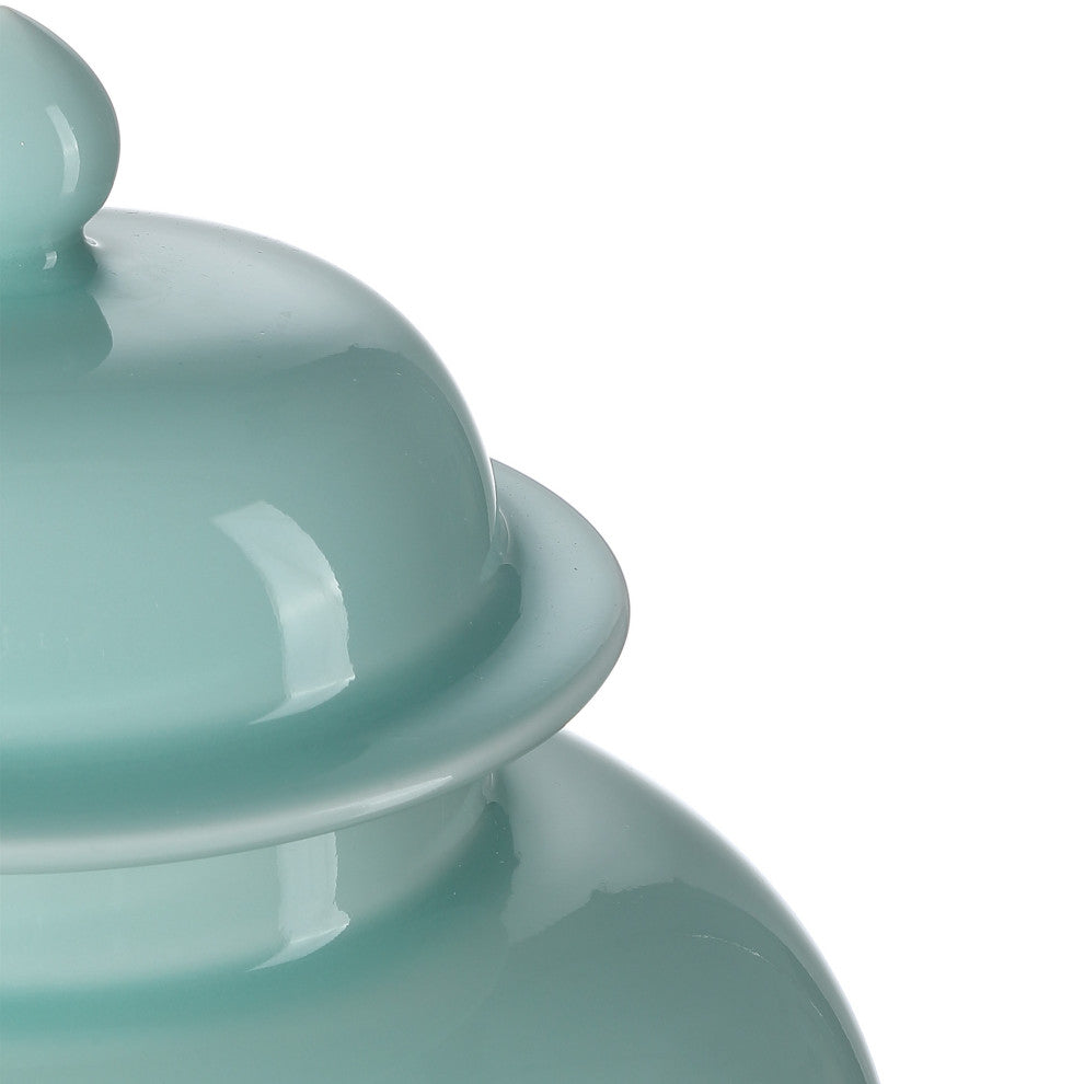 Celadon Small Green Temple Jar