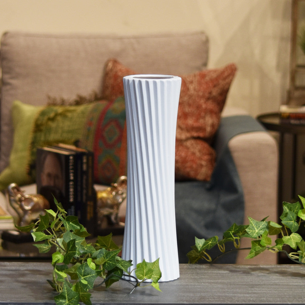 McFayden Ceramic Vase, Matte White, Small