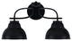 Cavella 2 Light Bath Bar In Matte Black Finish, 7" Matte Black Metal Shades