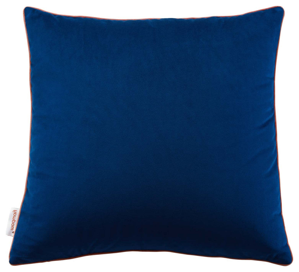 Accent Throw Pillow, Velvet, Blue Navy Pink, Modern, Living Lounge Hospitality