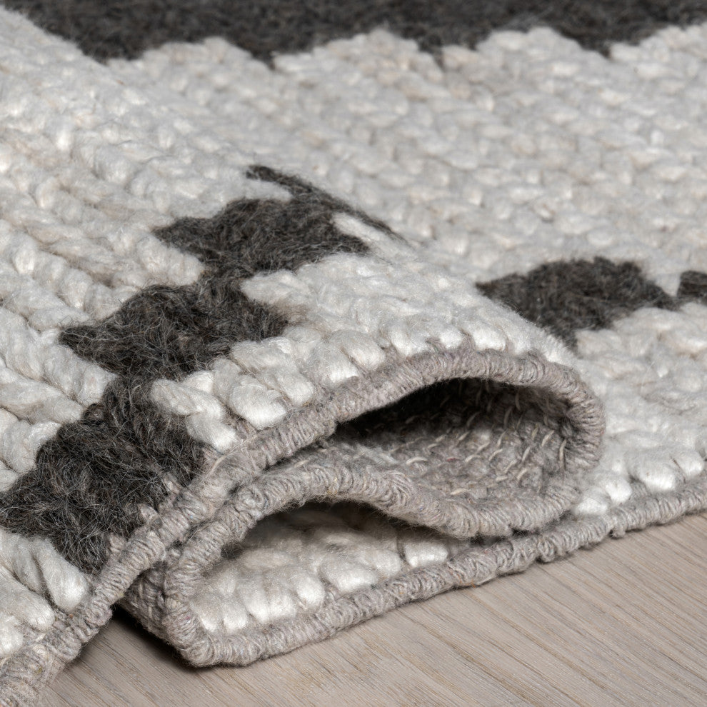 Eighty-Eight Wool Area Rug, Dark Grey 5' x 8'