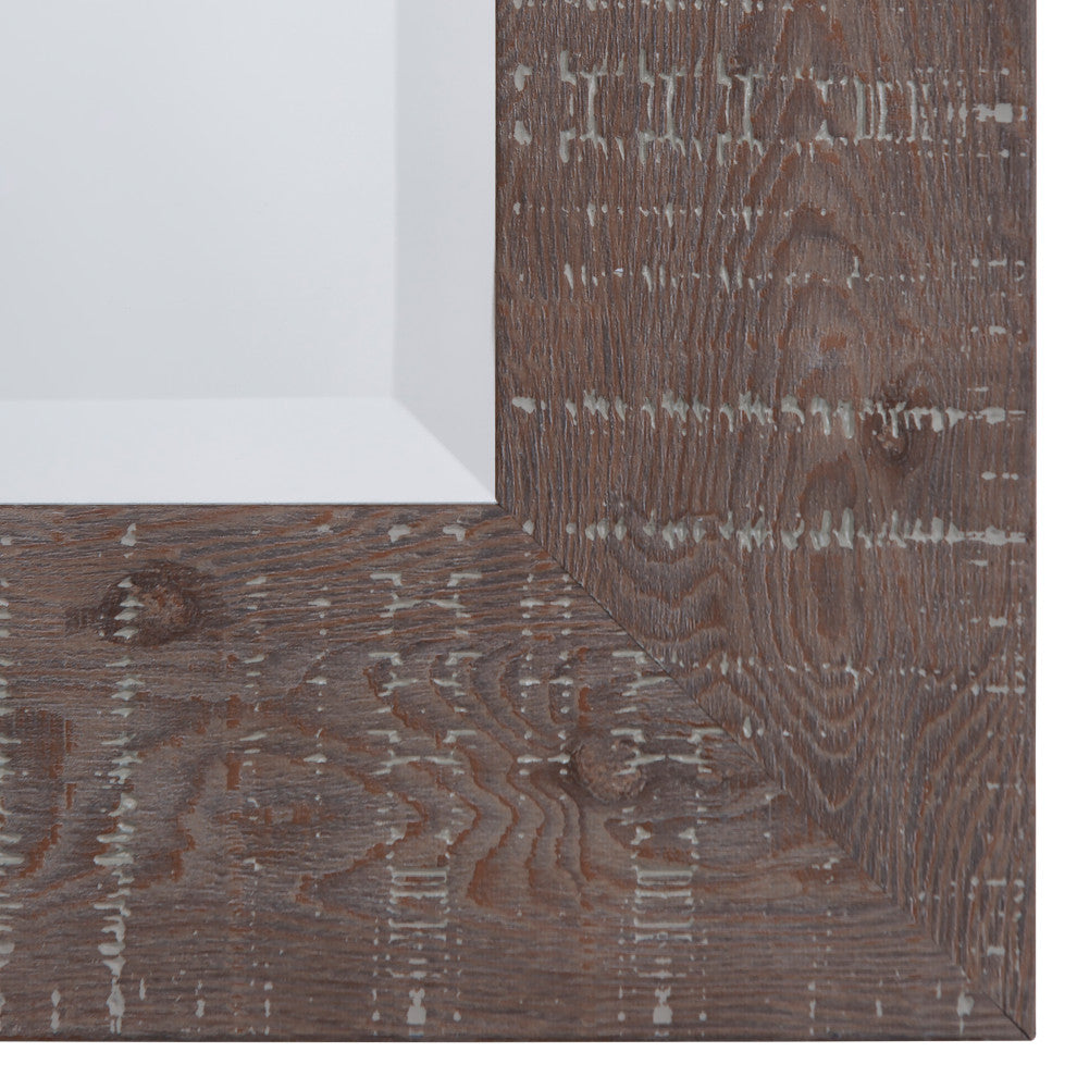 Mirror, Wood Frame Shallow Brown Texture