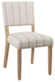 Benzara BM194895 Dining Chair With Striped Pattern, Blue and White, Set of 2