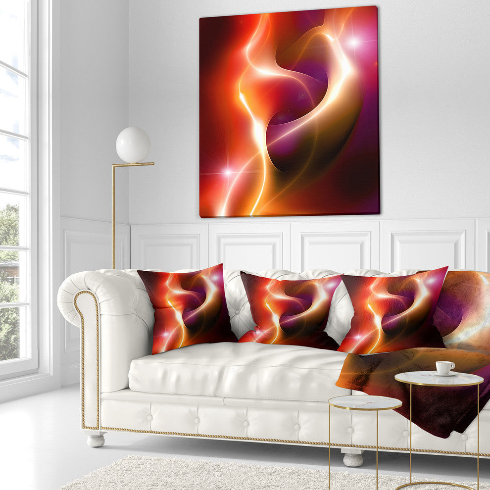 Abstract Warm Red Fractal Design Abstract Throw Pillow, 16"x16"