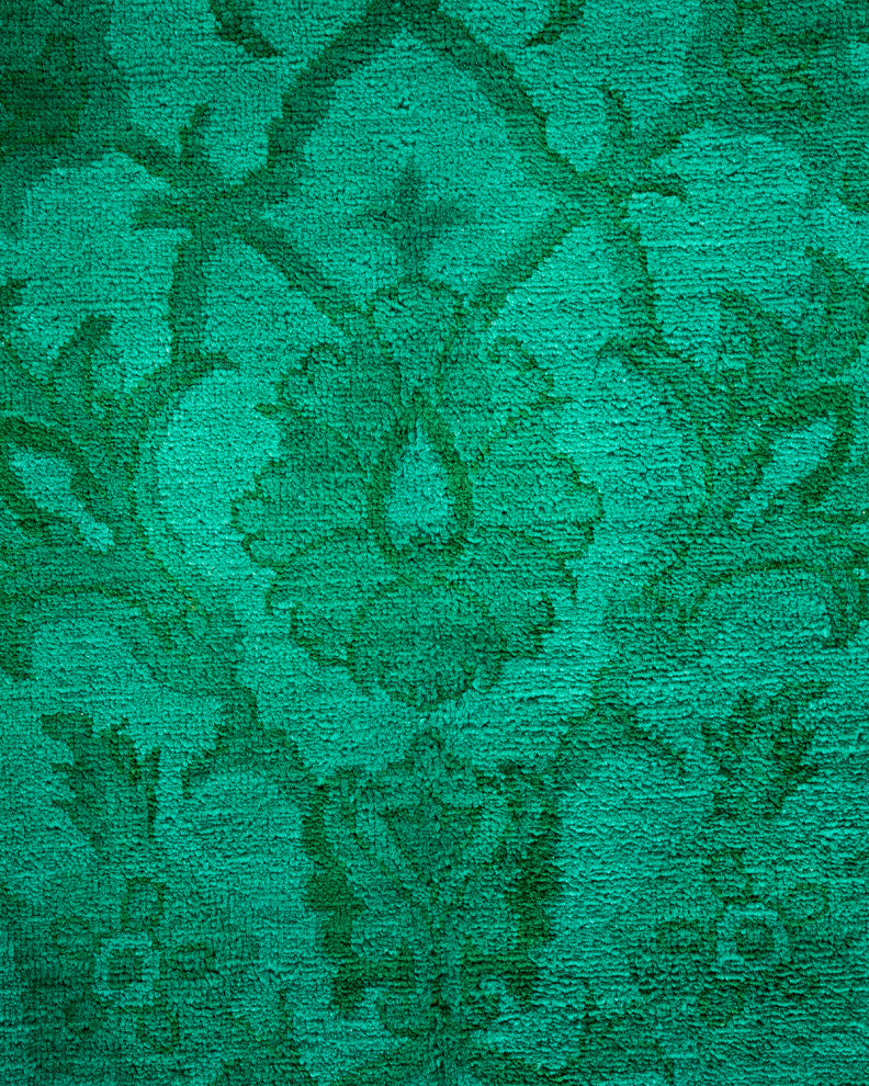 Fine Vibrance, One-of-a-Kind Hand-Knotted Area Rug Green, 9' 3" x 12' 3"