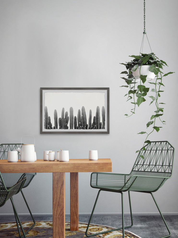 "Smoky Cactuses" Framed Painting Print, 30x20