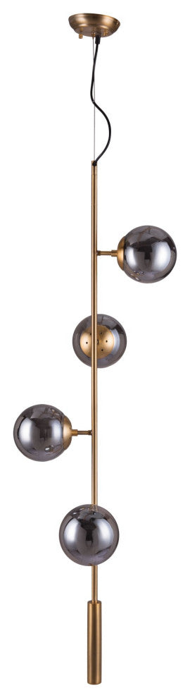 Pendant Ceiling Light Fixture, Glass, Steel Metal, Brass, Gold, Black, Lounge