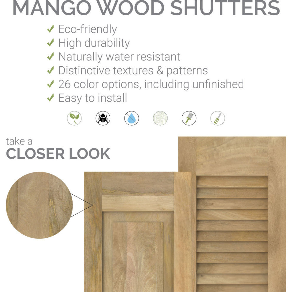 Two Equal Raised Panel Shutters (Per Pair)