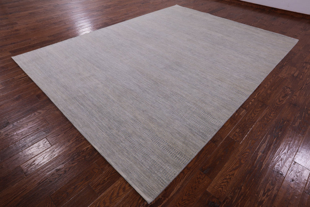 Savannah Grass Hand-Knotted Wool and Silk Rug 9' 0" X 12' 1" Q12002