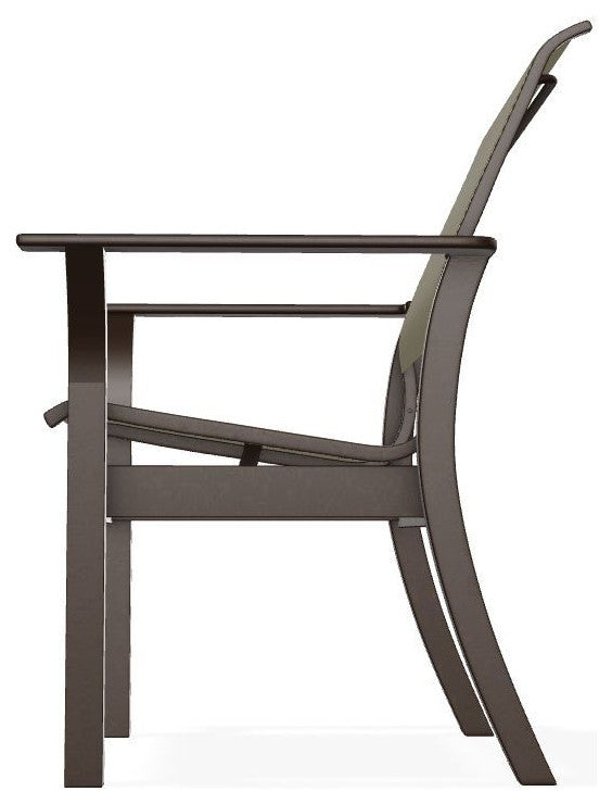 Leeward Sling Stackable Outdoor Dining Chair, Elevation Stone/Kona