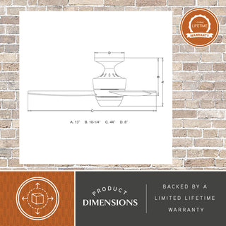 Adrian 44" Ceiling Fan, Satin Nickel