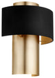 Quorum 5611-6980 One Light Wall Sconce, Black w Aged Brass Finish