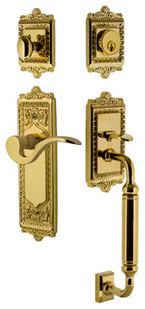 Egg & Dart Plate C Grip Entry Set Manor Lever, Lifetime Brass, 2-3/4", Right