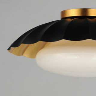Maxim 18059 Primrose 16"W Flush Mount Ceiling Fixture - Black / Gold Leaf